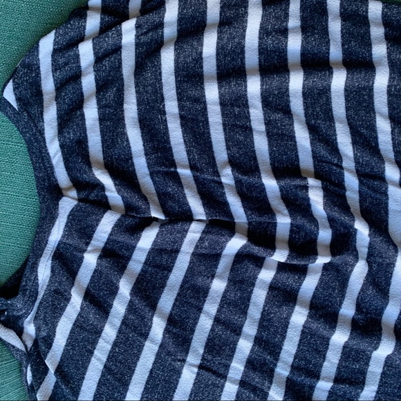 Merona | navy & white striped long sleeve | M - Picture 3 of 4